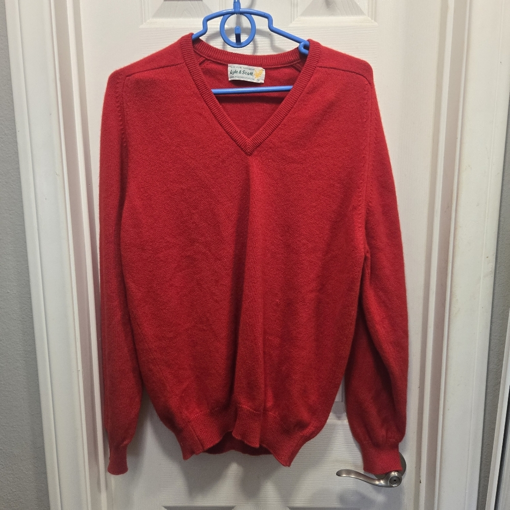 Lyle & Scott Cashmere Vintage V-Neck Sweater Size 46/XL